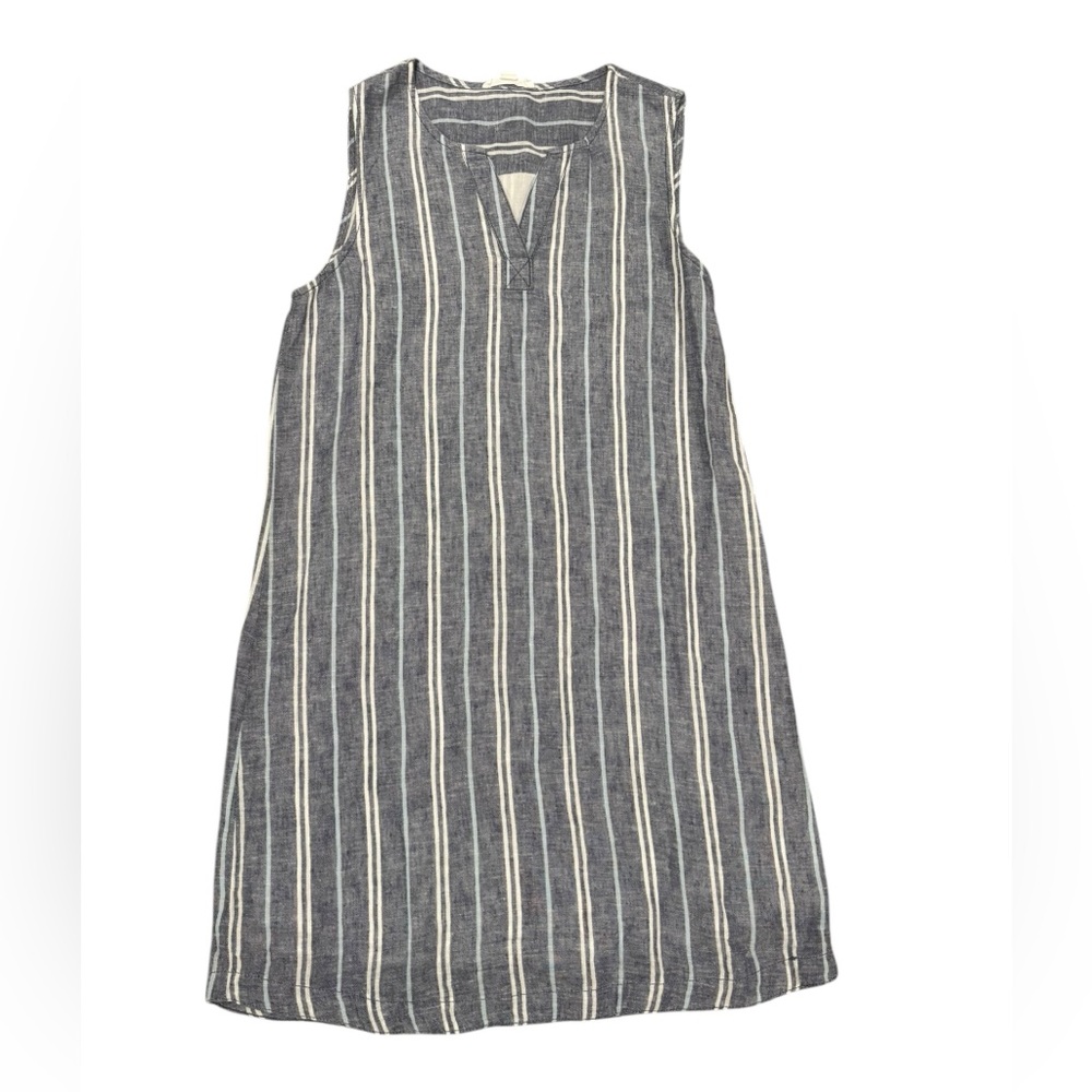 Beach Lunch Lounge Gray/Blue Denim Sleeveless Knee Length Dress-size S/P